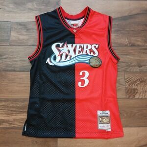 Allen Iverson Jersey Mens Medium Mitchell & Ness 2000 Split Swingman 76ers